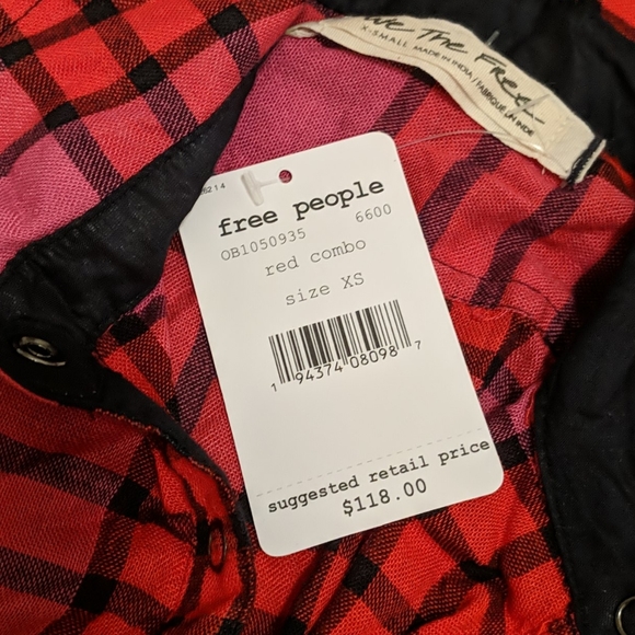 NWT Free People Pacific Dawn plaid shirt - Picture 6 of 7